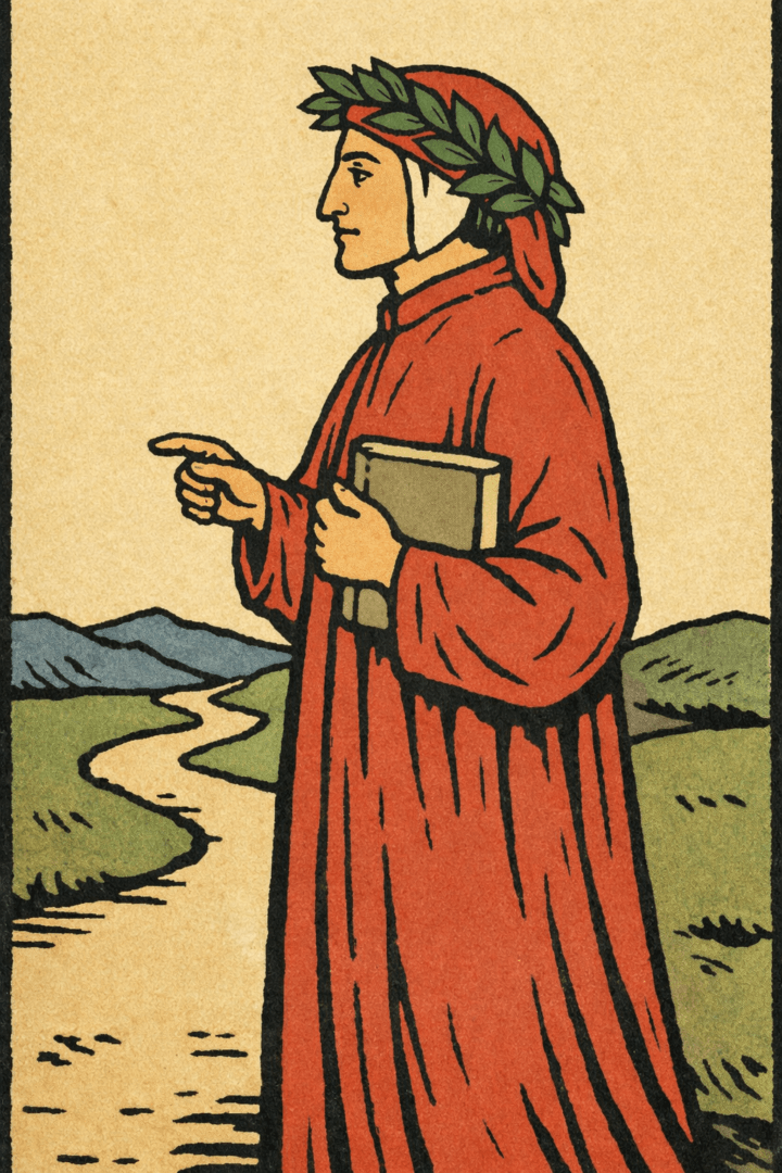 Dante Alighieri, ilustração feita com o ChatGPT