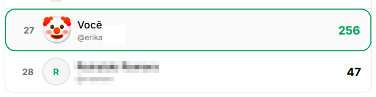 Eu em penúltimo lugar no bolão da firma, atrás apenas do estagiário que entregou pra deus.